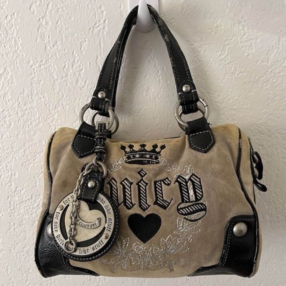 Juicy Couture Y2K DayDreamer Brown Velour Medium Handbag Rare 2000s Accessory